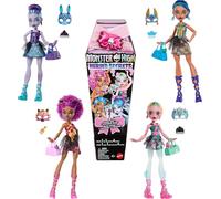 Monster High Secrets Enfouis Coffret poupée et accessoires, thème Soirée pyjama terrifiante, 1 poupée mystère et 5 surprises (les personnages peuvent varier), HYV64