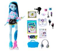 Monster High Self-Scare Secrets - Poupée Frankie Stein | Coffret accessoires avec 13 surprises comme masque facial, kit coloration, console de jeu, JMG73
