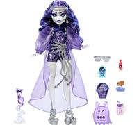 Monster High Spectra Vondergeist Poupée avec furet Rhuen et accessoires, dont un sac à dos, une tablette, des friandises et bien plus, HXH77
