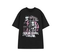 Monster High T-Shirt Noir Haute Femme | Tee-Shirt Graphique Old School Ghoul | Haut décontracté à Manches Courtes | Impression de Personnages