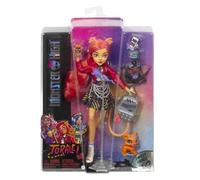 Monster High Toralei HHK57 Poupée de Collection à Rayures avec Animaux de Compagnie et Accessoires Sweet Fangs G3 Reboot, Multicolore