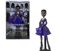 Monster High x Mercredi Bianca Barclay, Poupée à Collectionner en Uniforme de pensionnaire de Nevermore avec amulette de sirène, Sac à Dos et Socle pour poupée, JDR71