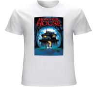 Monster House Movie Poster Men's T Shirt Unisex Cotton Tee Casual Graphic Tops White XXL
