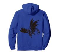 Monster Hunter Rise：SUNBREAK Malzeno Illustration Sweat à Capuche, Unisexe pour Adultes, Bleu Royal, XXL