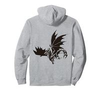 Monster Hunter Rise：SUNBREAK Malzeno Illustration Sweat à Capuche, Unisexe pour Adultes, Gris Chiné, XXL