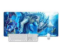 Monster Hunter Tapis de Souris XXL 900x400mm Hydrorésistant Anime Mouse Pad Grand Tapis de Souris Gamer avec Base en Caoutchouc Anti-Glissant Surface Texturée pour Ordinateur et PC, K