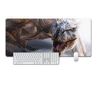 Monster Hunter Tapis de Souris XXL 900x400mm Hydrorésistant Anime Mouse Pad Grand Tapis de Souris Gamer avec Base en Caoutchouc Anti-Glissant Surface Texturée pour Ordinateur et PC, I