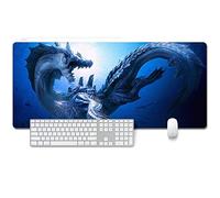 Monster Hunter Tapis de Souris XXL 900x400mm Hydrorésistant Anime Mouse Pad Grand Tapis de Souris Gamer avec Base en Caoutchouc Anti-Glissant Surface Texturée pour Ordinateur et PC, D
