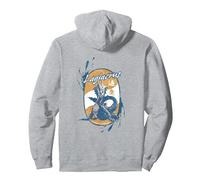 Monster Hunter Wilds Lagiacrus BP Sweat à Capuche, Unisexe pour Adultes, Gris Chiné, L