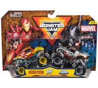 Monster Jam – Pack 2 véhicules Die-Cast Marvel 1:64 – Officiels, 3+ ans (modèle aléatoire)