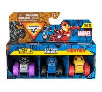 Monster Jam - 3 Minis Véhicules Marvel 1:87 - 3 Véhicules Authentiques Monster Trucks Officiels À Collectionner Echelle 1:87 - Jouet Enfant 3 Ans et + - Modèle Aléatoire