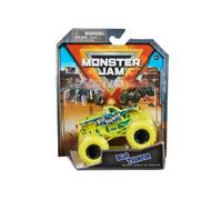 Monster Jam Collection - Diecast Truck Blue Thunder 1/64, Collector Series 34 - Camion Monstre Jaune Neon - Set Vehicule + Carte