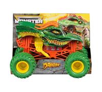 Monster Jam Dragon Monster Truck - Véhicule moulé sous pression à l'échelle 1/24 avec graphismes authentiques et pneus BKT - Camion jouet de collection pour enfants à partir de 3 ans