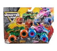Monster Jam, Dragon VS Sparkle Smash Monster Trucks Échelle 1/64 Jouet pour enfants à partir de 3 ans