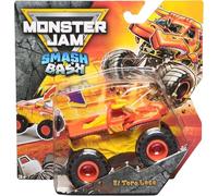 Monster Jam El Toro Loco Smash & Bash Monster Truck moulé sous pression - Véhicule de réinitialisation en cas d'accident, échelle 1:64, série 01