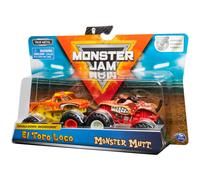 Monster Jam El Toro Loco vs Monster Mutt Monster Truck Duo Pack - True Metal 1:64 Die-Cast Twin Showdown Pack - Pneus BKT compatibles avec toutes les