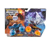 Monster Jam Fire & Ice Lot de 2 véhicules Monster Trucks moulés sous pression Dragon et Zombie Split à l'échelle 1:64