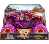 Monster Jam Géant : Catavera - Voiture Violette 19x13cm (Lxl) - Set Véhicule Miniature 1:24 + 1 Carte Tigre