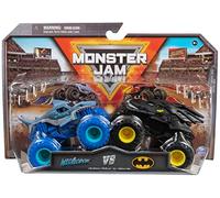 Monster Jam - Lot de 2 Originaux avec la Batmobile vs. Megalodon - Authentiques Monster Trucks à l'échelle 1:64