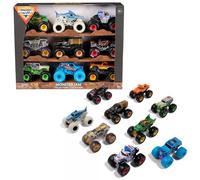Monster Jam Lot de 9 figurines Monster Truck Collection à l'échelle 1:64 - Ensemble exclusif avec pelleteuse, mégalodon, loco El Toro et plus encore - Jouets officiels Spin Master