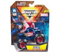 Monster Jam Marvel 2024 Échelle 1:64 Diecast Series 1 Monster Truck avec drapeau : Captain America