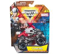 Monster Jam Marvel 2024 - Échelle 1:64 - Monstre Truck moulé sous Pression - Série 1 avec Drapeau : Thor