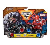 Monster Jam, Marvel - Camions Monstres moulés sous Pression Venom Vs. The Amazing Spider-Man, échelle 1:64, Jouets pour Enfants pour garçons et Filles à partir de 3 Ans