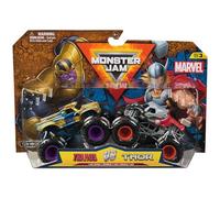 Monster Jam, Marvel - Camions Monstres Officiels Thanos Vs Thor moulés sous Pression, échelle 1:64, Jouets pour Enfants pour garçons et Filles à partir de 3 Ans