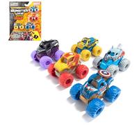 Monster Jam, Marvel Lot de 5 Mini camions Monstres à Collectionner Officiels à l'échelle 1:87, Jouets Surprise pour Enfants garçons et Filles à partir de 3 Ans