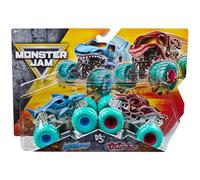 Monster Jam Megalodon vs Octon8r Monster Truck Lot de 2 figurines Échelle 1 | Réplique authentique de camion jouet, pneus en caoutchouc véritable BKT, graphiques détaillés, cadeaux de jeu de simulation