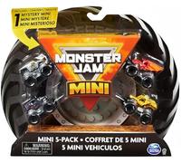 Monster Jam Mini, Official Mini Collectible Monster Trucks; 1:87 Scale 5-Pack Includes 1 Mystery Truck