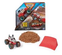 Monster Jam, Monster Mutt Dalmatien Monster Dirt 0,5 kg avec camion officiel moulé sous pression à l'échelle 1:64, jouets pour enfants de 3 ans et plus