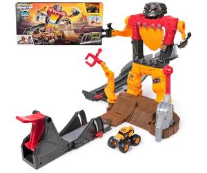 Monster Jam Smash & Bash SmashBot Ensemble de Jeu avec Lanceur, Camion Monstre Exclusif à l'échelle 1:64, Robot réparable de 38,1 cm, Jouets pour Enfants pour garçons et Filles à partir de 3 Ans