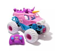 Monster Jam Sparkle Smash Camion télécommandé à l'échelle 1:15, jouet officiel RC Monster Truck, motif licorne rose, amusement intérieur/extérieur