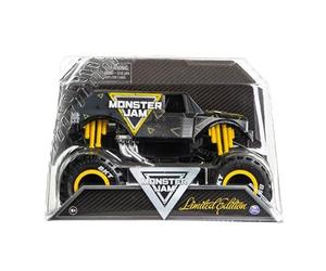 Monster Jam Spin Master Camion Stunt Truck Édition limitée Noir et Jaune Échelle 1:24 Monstre moulé sous pression Édition collector True Metal