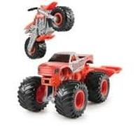 Monster Jam ThunderROARus Monster Truck et véhicule tout-terrain Rouge et argent moulé sous pression avec rampe d'affichage, échelle 1:64
