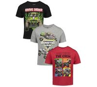 Monster Jam Trucks Little Boys 3 Pack T-Shirts Kids Black/Red/Grey 8