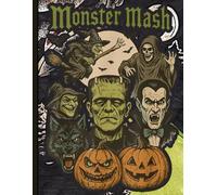 Monster Mash Wide Ruled Halloween Notebook: Retro Spooky Monsters Journal for Horror Fans, Teens & Halloween Nerds
