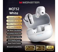 Monster MQT52 nouveau casque de jeu TWS sans fil Bluetooth 5.4 HIFI stéréo musique écouteurs parlant suppression du bruit écouteurs avec micro noir