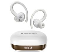 Monster MS-NL216W Écouteurs Bluetooth sans Fil, Crochets d'oreille en Silicone, IPX6, Microphones ENC, Basses Profondes 14,2 mm, 48h d'Autonomie, pour Sport