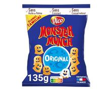 MONSTER MUNCH - Biscuits apéritifs Original - Sans Huile de Palme · Sans Colorant · Sans Conservateur · Fabriqué en France · Le Format XXL pour Partager en Famille - le sachet de 135g - Le Lot De 4