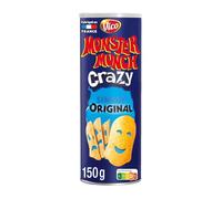 MONSTER MUNCH - Biscuits Apéritifs Tuiles Salées Crazy - Salé Original · Tuiles Croustillantes · Fabriqué en France · Format Tube Refermable - la boîte de 150g - Le Lot De 4