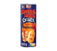 MONSTER MUNCH - Biscuits Apéritifs Tuiles Saveur Paprika Crazy - Fabriqué en France · Format Tube Refermable - la boîte de 150g - Le Lot De 4