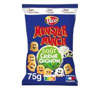 MONSTER MUNCH - Chips Crème Oignon - Sans Huile de Palme · Sans Colorant · Sans Conservateur · Élaboré en France - le paquet de 75g - Le Lot De 4