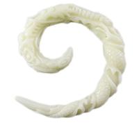 Monster Piercing 12MM Tailler Pleine Dragon Spirale Acrylique UV Blanc s’effile Oreille Piercing Plug