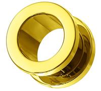 Monster Piercing 12mm Tunnels de Chair anodisés dorés - Jauge d'oreille à vis - Bouchons en Acier Chirurgical - Bouchons et Tunnels - Vendus par pièce