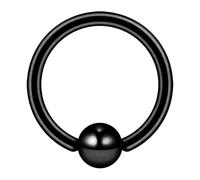 Monster Piercing 16 Gauge - 12MM Diam?tre Noir Anodis? 316L en Acier Chirurgical Captif Bague en Perle en Nez Anneau De Nez Septum Piercing Bijoux