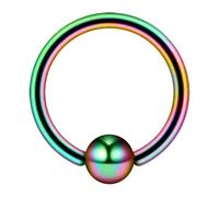 Monster Piercing 16 Gauge - 8MM Diam?tre Arc-en-Anodis? 316L en Acier Chirurgical Captif Bague en Perle en Nez Anneau De Nez Septum Piercing Bijoux