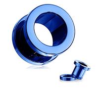 Monster Piercing 2,5mm Tunnels de Chair anodisés Bleus - Jauge d'oreille à vis - Bouchons en Acier Chirurgical - Bouchons et Tunnels - Vendus par pièce