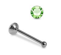 Monster Piercing 2MM Autour de Pierre en Cristal Vert Clair Haut 22 Gauge 925 Argent Sterling Nez osseux Stud Piercing